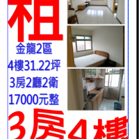 租公寓3房2聽2衛4樓金龍2區請電:0930-366632  02-26461721